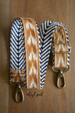 Hand Made Shorty Purse Strap, "Esperanza" Chevron Back, Adjustable Strap, 19 to 31 inches