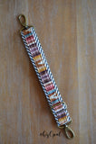 Hand Made Purse Strap, "Esperanza" Chevron Back, Over the Shoulder Strap, Shorty Adjustable Strap