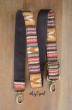 Hand Made Purse Strap, "Esperanza" Brown Back, Adjustable Strap, approx. 27.5 to 47.5 inches