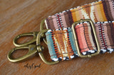 Hand Made Purse Strap, "Esperanza" Chevron Back, Adjustable Strap, approx. 27.5 to 47.5 inches