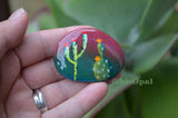 Cactus Fridge Magnet, Painted Rock Magnet, Mini Cactus Magnet