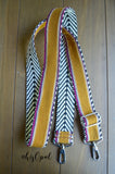 Hand Made Purse Strap, "Sedona" Chevron Back, Extra Long Adjustable Strap, 30 to 53 inches