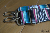 Hand Made Purse Strap, "Faux Everglade" Black Back, Adjustable Strap, approx. 28.5 to 48 inches