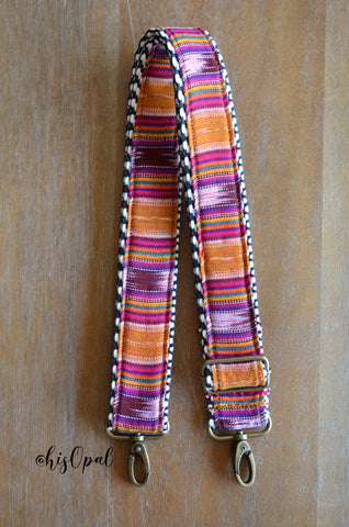 Hand Made Purse Strap, "FAUX Sedona" Chevron Back, Adjustable Strap, approx. 25 to 44 inches