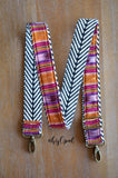Hand Made Purse Strap, "FAUX Sedona" Chevron Back, Adjustable Strap, approx. 25 to 44 inches