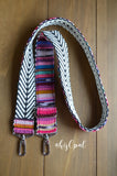 Hand Made Purse Strap, "Fauxvana© Pink" Chevron Back, Adjustable Strap, approx. 25 to 44 inches