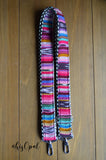Hand Made Purse Strap, "Fauxvana© Pink" Chevron Back, Extra Long Adjustable Strap, 34 to 60 inches