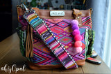 Hand Made Purse Strap, "Fauxvana© Pink" Chevron Back, Extra Long Adjustable Strap, 34 to 60 inches
