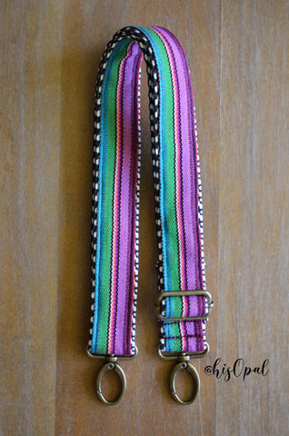 Hand Made Purse Strap, "Fauxvana©" Chevron Back, Adjustable Strap, approx. 27.5 to 47 inches
