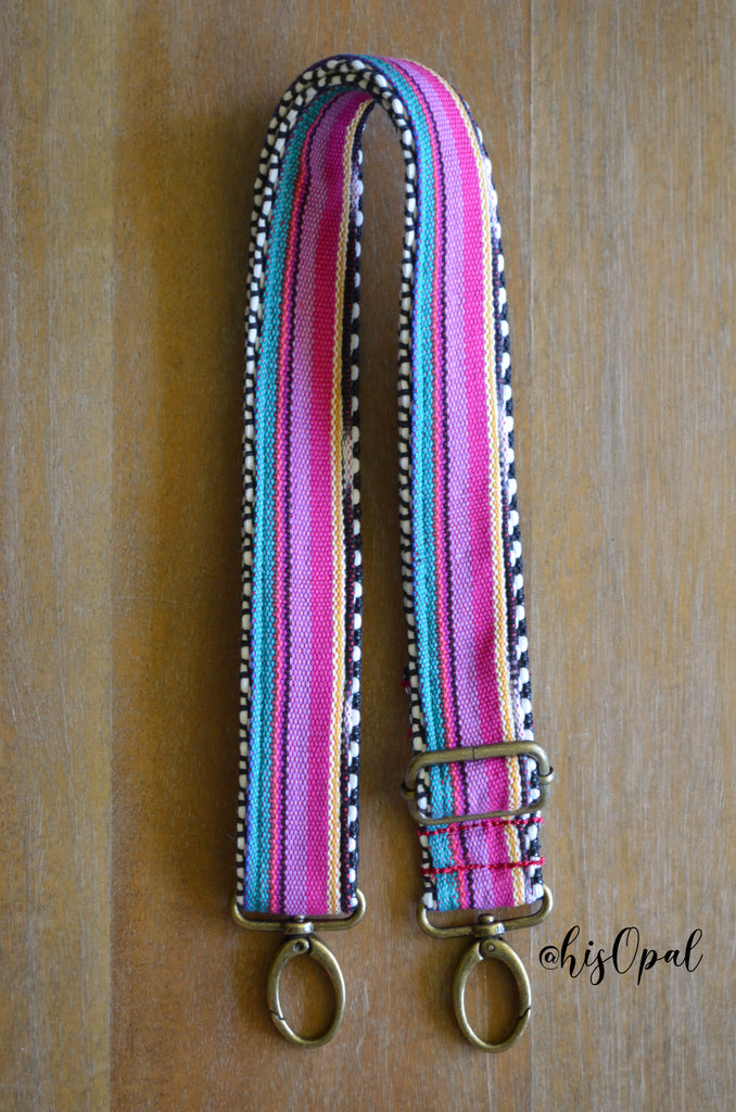 Hand Made Purse Strap, "Fauxvana©" Chevron Back, Adjustable Strap, approx. 27.5 to 47 inches