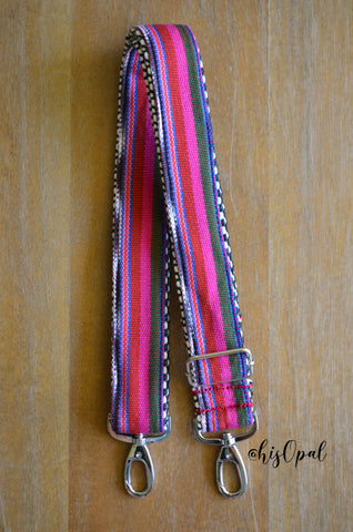 Hand Made Purse Strap, "Fauxvana©" Chevron Back, Adjustable Strap, approx. 27.5 to 47 inches