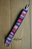 Hand Made Adjustable Purse Strap Extender, "Fauxvana© Pink" Black Back, 10.5 to 17 inches