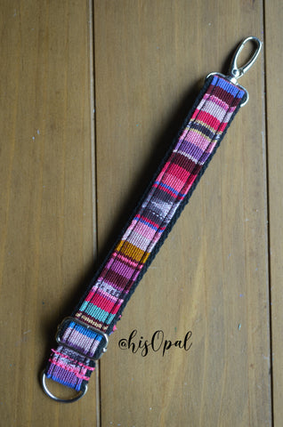 Hand Made Adjustable Purse Strap Extender, "Fauxvana© Pink" Black Back, 10.5 to 17 inches