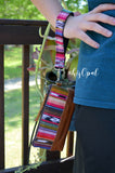 Hand Made Wrist Strap, Fauxvana© Pink, Black Back, 8 inches, purse strap