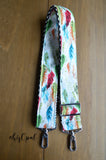 Hand Made Adjustable Purse Strap, Feathers, Chevron Back, 25 to 43 inches