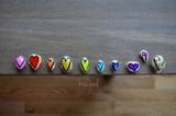 Fridge Magnet Set, Painted Rock Hearts, Mini Hearts Magnet Set, Refrigerator Magnets