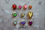 Fridge Magnet Set, Painted Rock Hearts, Mini Hearts Magnet Set, Refrigerator Magnets