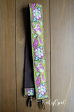 Hand Made Purse Strap, Green "Chippy" Brown Back, Over the Shoulder Strap, 26 inches