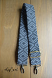Hand Made Purse Strap, Grey Diamond, Adjustable Strap, approx. 25.5 to 44.5 inches