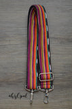 Hand Made Purse Strap, "Sedona" Black Back, Adjustable Strap, 25 to 44 inches