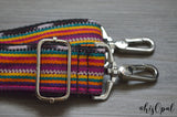 Hand Made Purse Strap, "Sedona" Black Back, Adjustable Strap, 25 to 44 inches