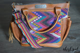 Hand Made Purse Strap, "Sedona" Black Back, Adjustable Strap, 25 to 44 inches