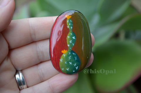 Cactus Fridge Magnet, Painted Rock Magnet, Mini Cactus Magnet