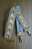 Hand Made Purse Strap, "Esperanza" Chevron Back, Over the Shoulder Strap 34.5 inches