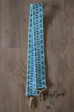 Hand Made Purse Strap, "Japanese Aqua" Over the Shoulder Strap, woven cotton strap, 30 inches