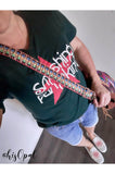 Hand Made Purse Strap, "Japanese Rainbow" Adjustable Strap, woven cotton, approx. 26 to 45 inches