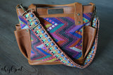 Hand Made Purse Strap, "Japanese Rainbow" Adjustable Strap, woven cotton, approx. 26 to 45 inches