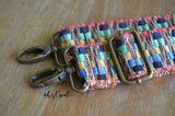 Hand Made Purse Strap, "Japanese Rainbow" Adjustable Strap, woven cotton, approx. 26 to 45 inches