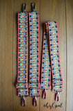 Hand Made Purse Strap, "Japanese Rainbow" Adjustable Backpack Strap Set