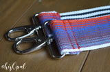Hand Made Purse Strap, "Javana" Black and White Back, 2 inch wide Over the Shoulder Strap 29 inches