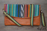 Hand Made Purse Strap, 1 inch wide, "Baja" Brown Back Adjustable Strap 25.5 to 45 inches