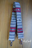 Hand Made Purse Strap, "Lobo" Black Back, Adjustable Strap, 26.5 to 46 inches