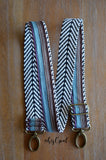 Hand Made Purse Strap, OOAK "Moonlight Orchid" Chevron Back, Adjustable Strap, approx. 27 to 47 inches
