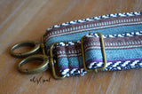Hand Made Purse Strap, OOAK "Moonlight Orchid" Chevron Back, Adjustable Strap, approx. 27 to 47 inches