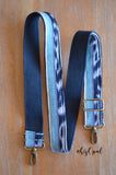 Hand Made Purse Strap, OOAK "Moonlight Orchid" Black Back, Adjustable Strap, approx. 27.5 to 47.5 inches