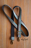 Hand Made Purse Strap, Skinny Strap 1 Inch Wide "Moonlight Orchid" Black Back, Adjustable Strap, approx. 27.5 to 49.5 inches