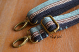 Hand Made Purse Strap, Skinny Strap 1 Inch Wide "Moonlight Orchid" Black Back, Adjustable Strap, approx. 27.5 to 49.5 inches