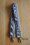 Hand Made Purse Strap, OOAK "Moonlight Orchid" Chevron Back, Adjustable Strap, approx. 28 to 48 inches
