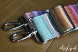Hand Made Purse Strap, 2 inch wide, "Minty Fresh" Black and White Striped Back, Adjustable Strap, 25 to 43.5 inches