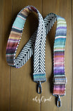 Hand Made Purse Strap, "Minty Fresh" Chevron Back, Adjustable Strap, approx. 27 to 47 inches