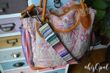 Hand Made Purse Strap, "Minty Fresh" Chevron Back, Adjustable Strap, approx. 27 to 47 inches