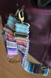 Hand Made, Adjustable Backpack Straps, "Minty Fresh" Black and White Chevron Back, purse strap