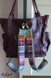 Hand Made, Adjustable Backpack Straps, "Minty Fresh" Black and White Chevron Back, purse strap