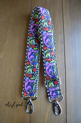 Hand Made Purse Strap, "Monkey Wrench" Chevron Back, Adjustable Strap, approx. 27 to 47 inches