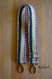 Hand Made Purse Strap, OOAK "Moonlight Orchid" Chevron Back, Adjustable Strap, approx. 26.5 to 45 inches