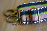 Hand Made Purse Strap, OOAK "Moonlight Orchid" Chevron Back, Adjustable Strap, approx. 26.5 to 45 inches